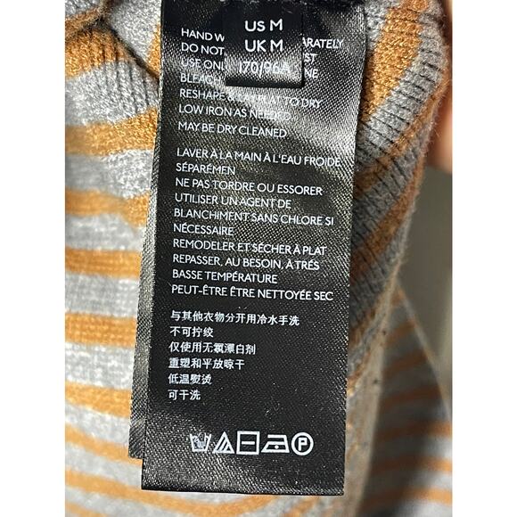 Anthropologie Elise Sweater Long Sleeve Ribbed  Long Line Womans M Gray Striped - Picture 4 of 7